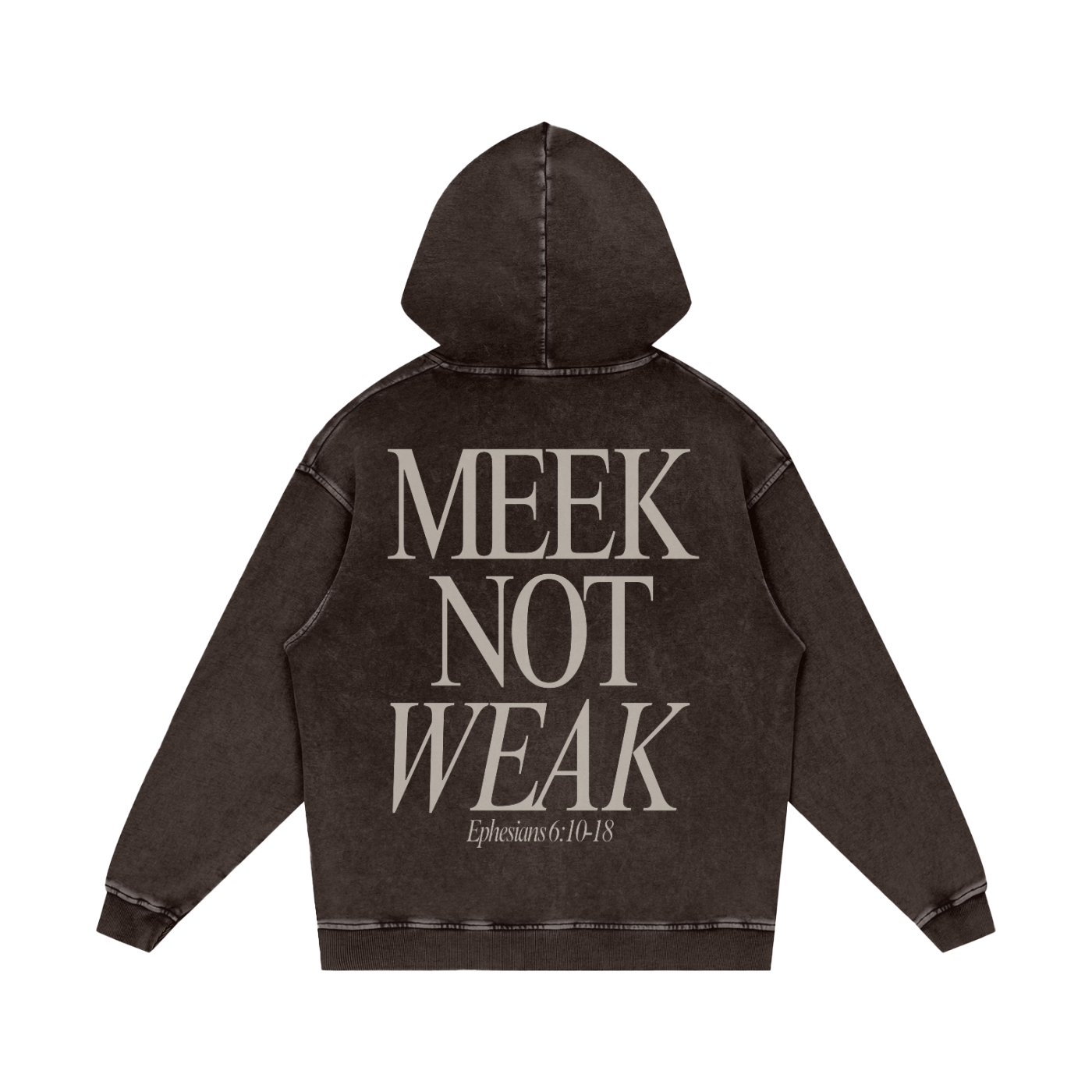Armor Is On, Meek Not Weak Acid Wash Oversize Hoodie