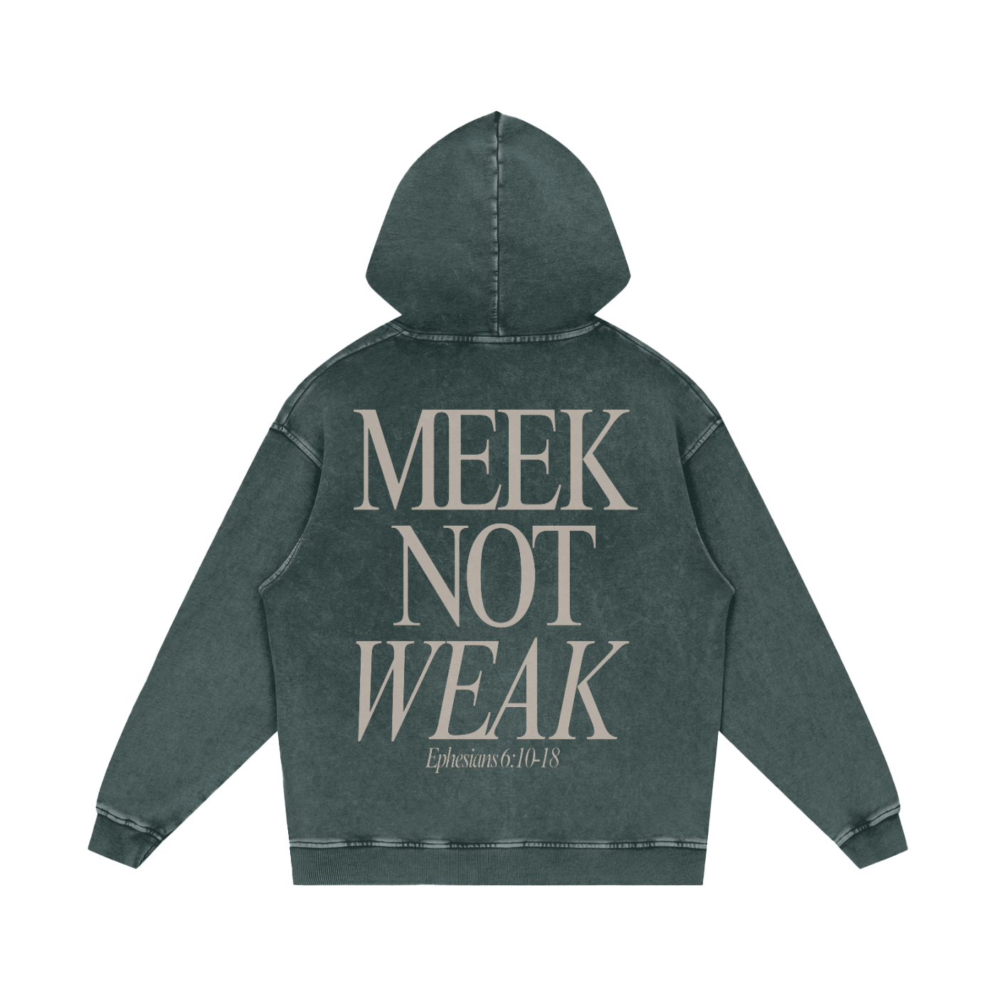 Armor Is On, Meek Not Weak Acid Wash Oversize Hoodie