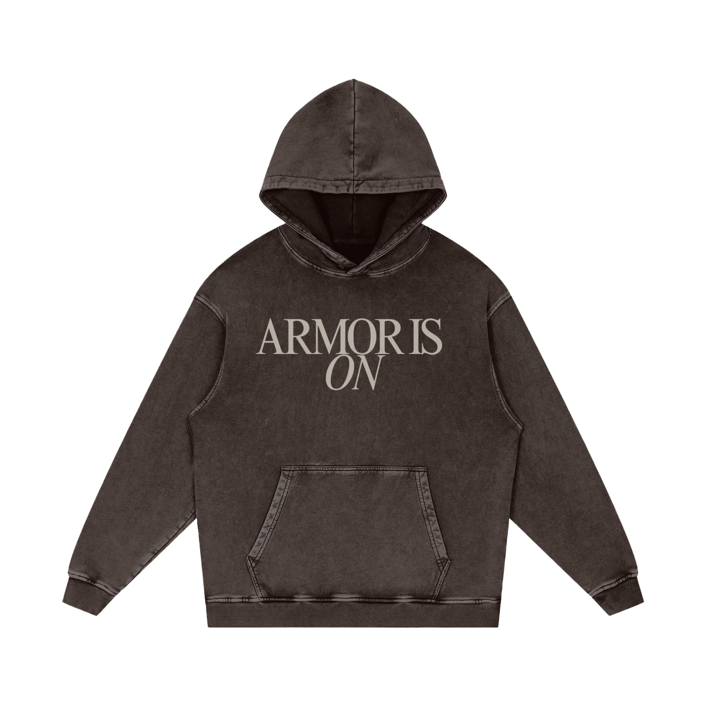 Armor Is On, Meek Not Weak Acid Wash Oversize Hoodie