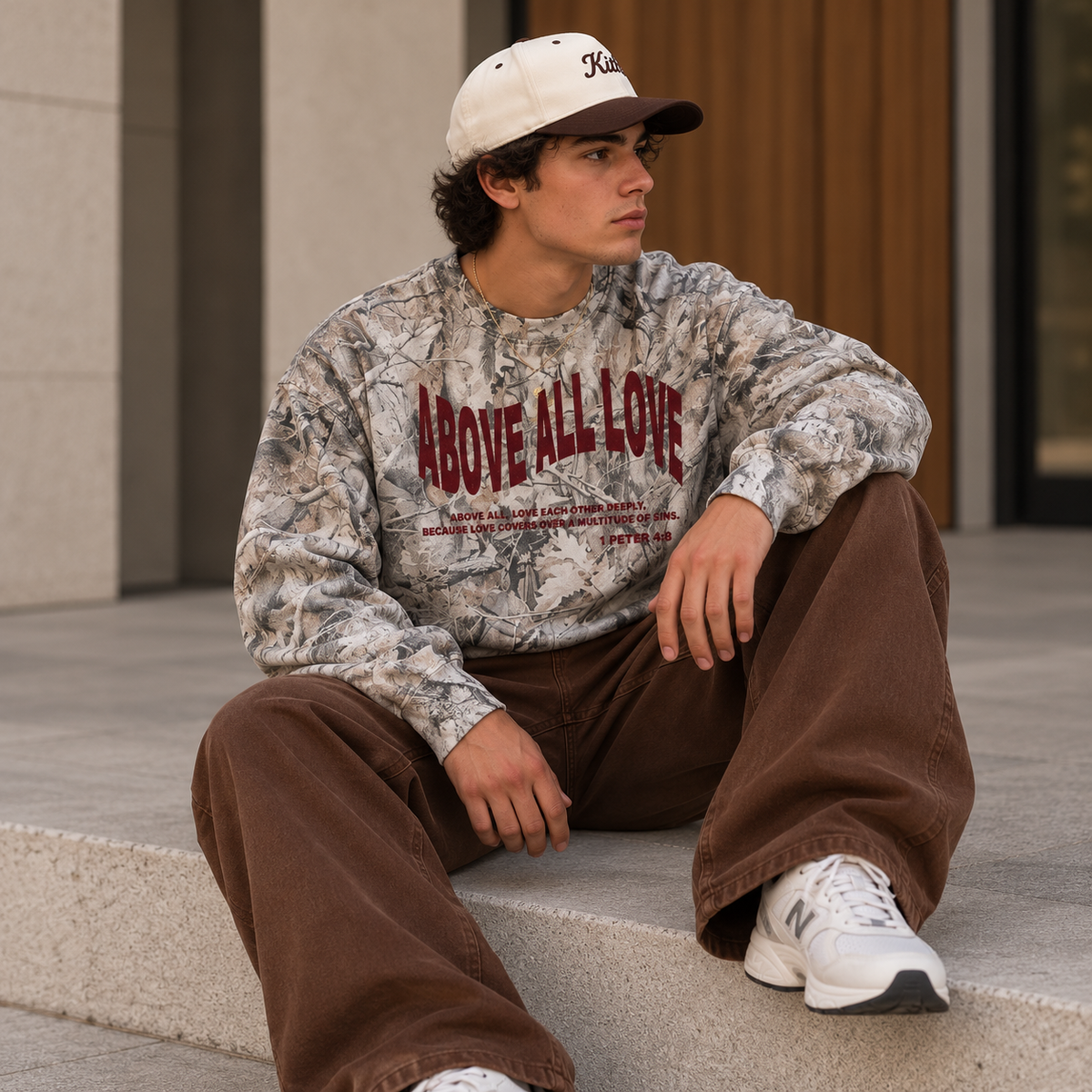 Above All LoveUnisex Tree Camo Waffle T-Shirt