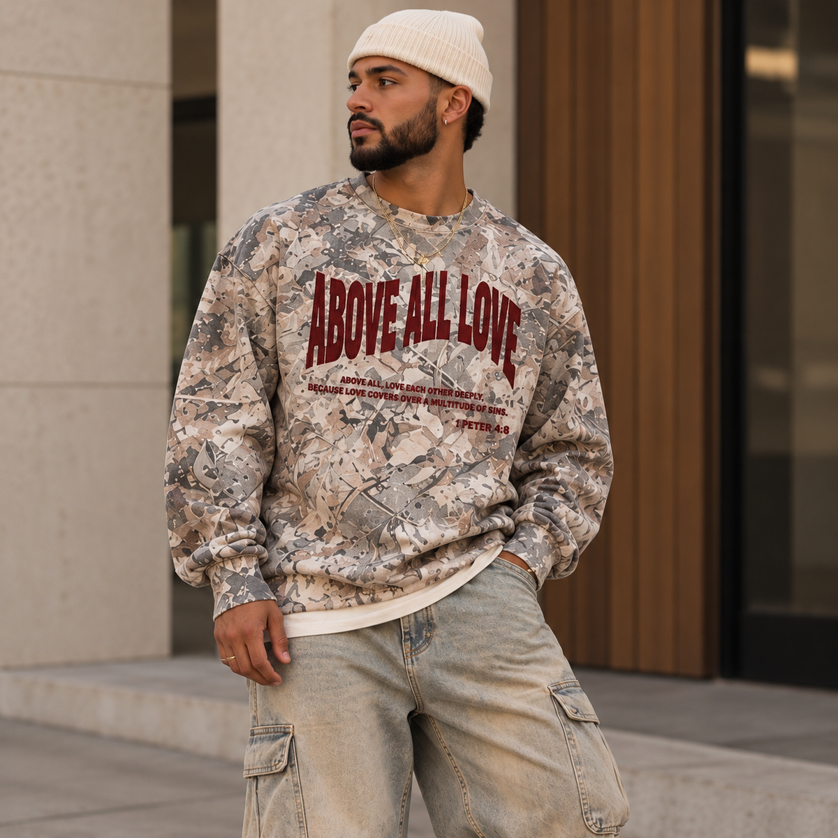 Above All LoveUnisex Tree Camo Waffle T-Shirt