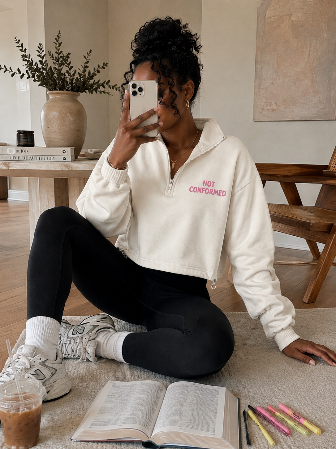 Women’s Mock-Neck Quarter-Zip Sweatshirt