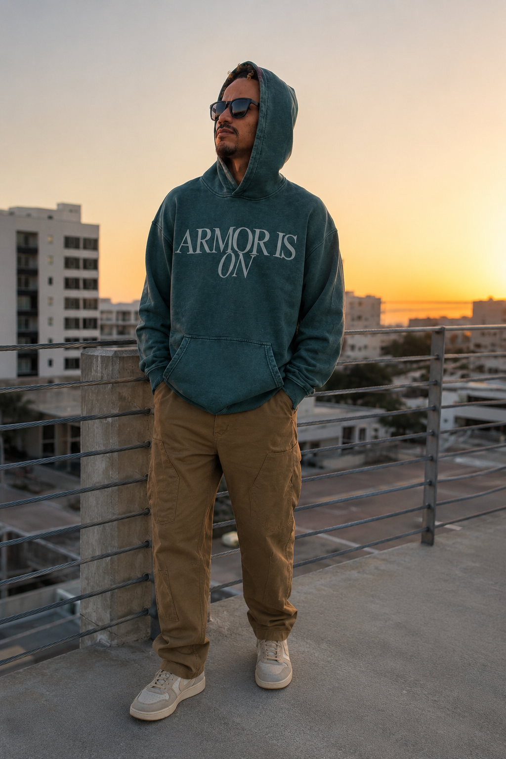 Armor Is On. Meek Not Weak™ Oversized Acid Wash Hoodie