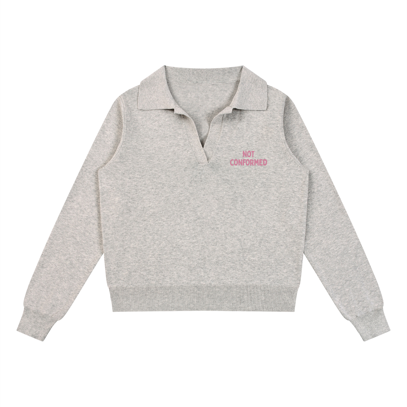 Not Conformed Collared Knit Pulllover